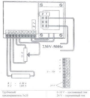 Схема подключения блока управления электромагнитными порошковыми муфтами F25